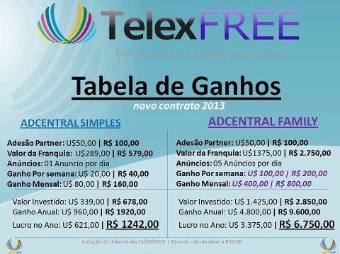 Contrate a TelexFREE, trabalhe conosco!